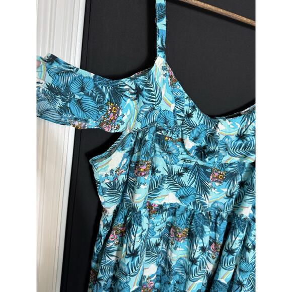 Torrid Disney Encanto Cold Shoulder Beachy tropical resort Dress 4 Plus - Picture 9 of 14